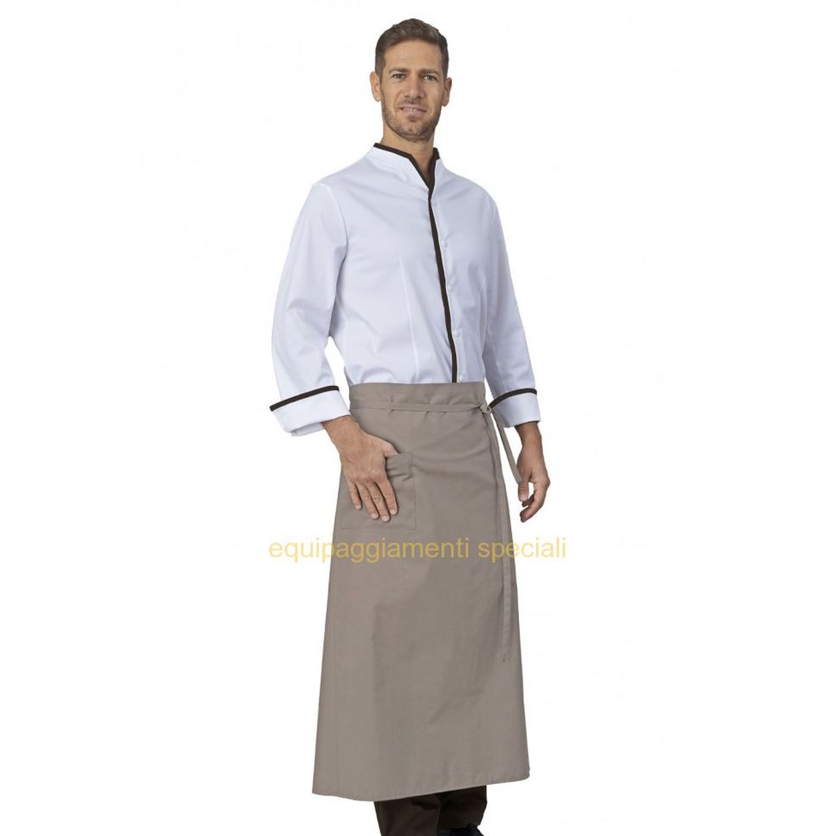 Grembiule donna Short Bip Apron con pettorina e tascone, mis. 70x70 cm.